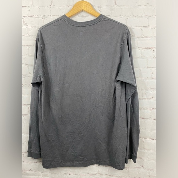 Nautica Mens Dark Gray Crew Neck Sleep Shirt Size Large Long Sleeve (Has Fading) - Picture 2 of 4